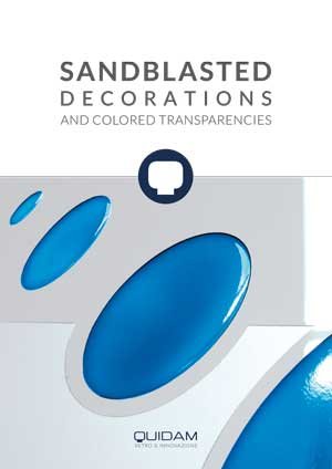 Brochure Sandblasted decorations and colored transparencies